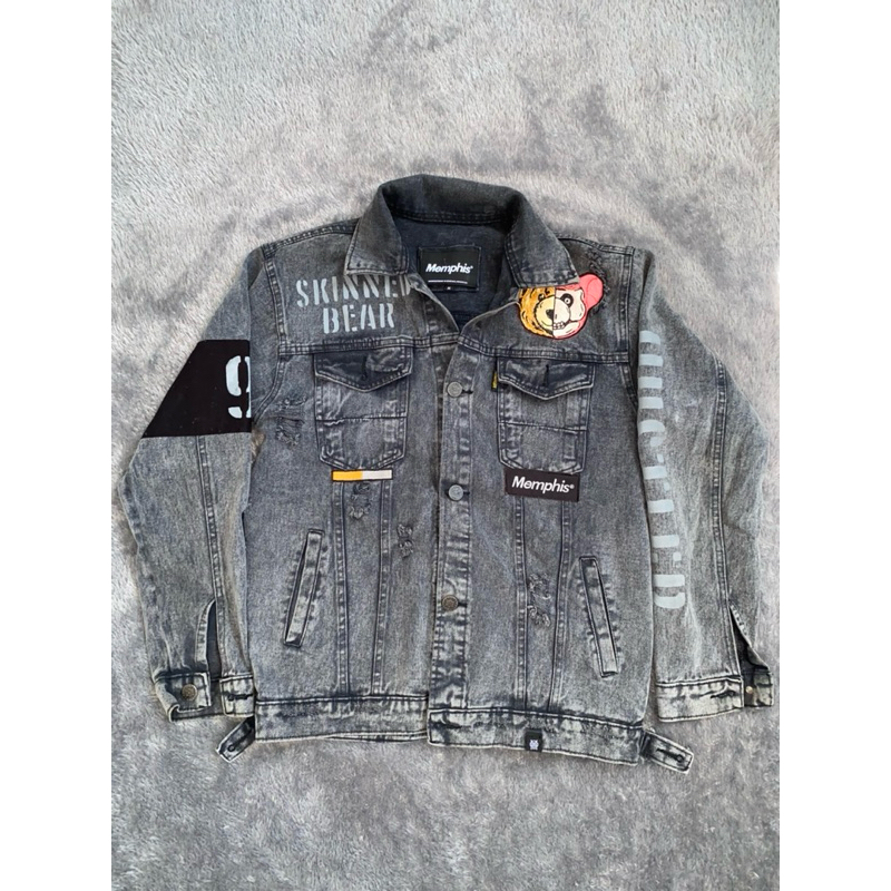 Ripped Denim Jacket Memphisorigins - Skinned Bear (Limited) Size : M