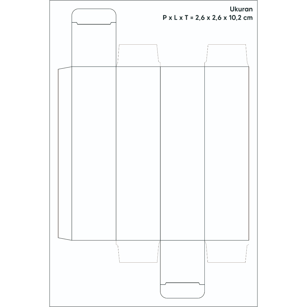 

Box Custom Full colour/Brand sendiri ukuran P x L x T = 2,6 x 2,6 x 10,2 cm