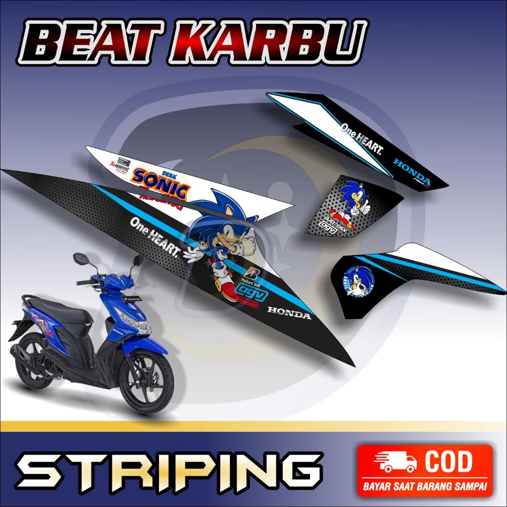 Striping Lis Honda Beat Karbu Stiker Motor Beat Karbu Sonic