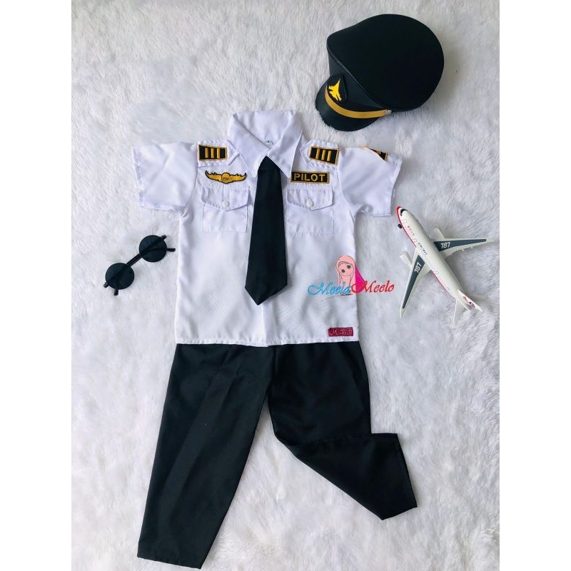 Premium Baju Profsi Pilot Anak Kostum Karnaval Pilot Free Topi Seragam Pilot