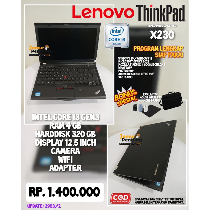 Laptop Lenovo ThinkPad X230, Intel Core i3