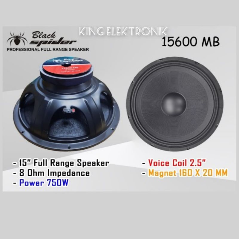 SPEAKER 15INCH BLACK SPIDER 15600