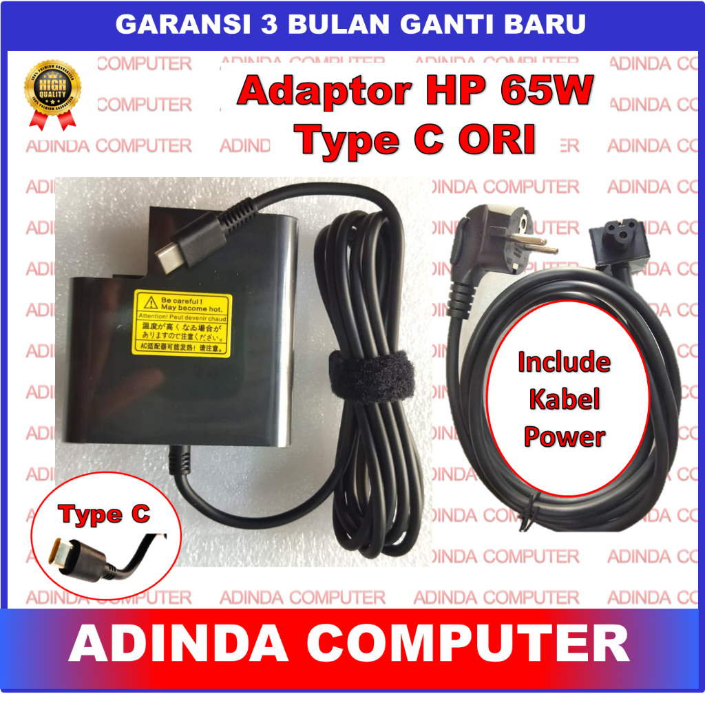 Adaptor Charger Original HP Spectre X360 65W USB Type C