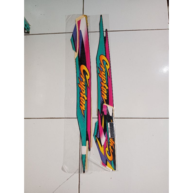 Striping Lis Yamaha Crypton 1997 Hitam Hijau Merah