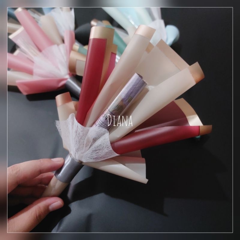 

isi 5 pcs buket angpau mini amplop lebaran bentuk buket cek deskripsi