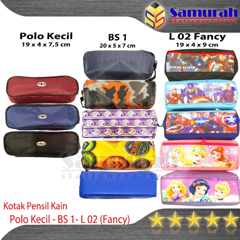 

Kotak Pensil Kain Fancy Karakter Lucu Anak / Pensil Case Polo Kecil / Tempat Pensil Bahan Kain Seleting