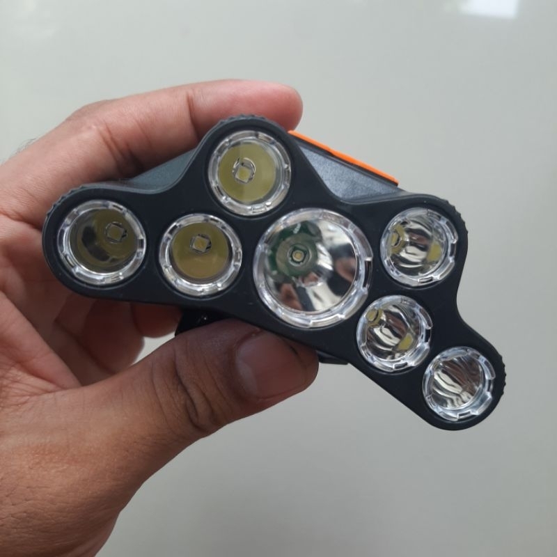 Senter kepala cas 7 mata lampu