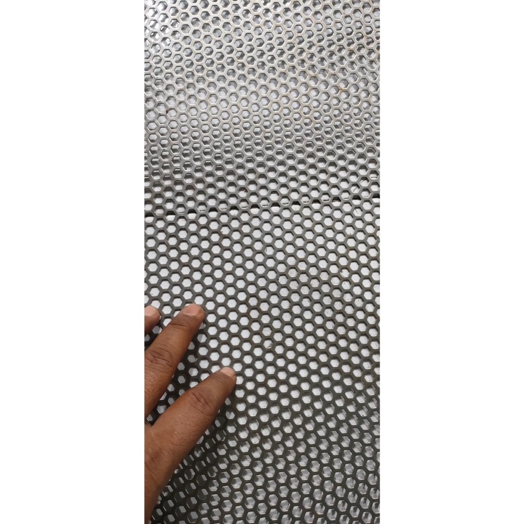 35x60 Cm Ram gril motif Segienem Galvanis full lubang lembaran tanpa gulung