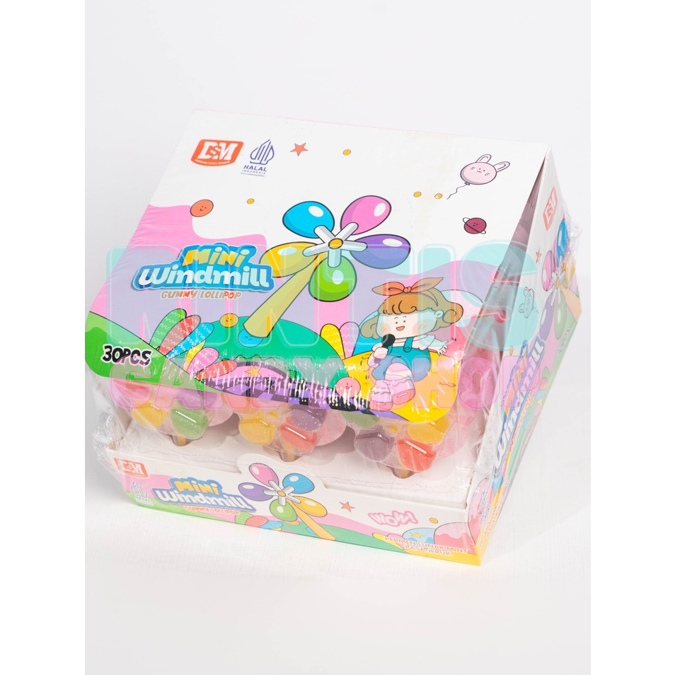 

PERMEN GUMMY LOLLIPOP BENTUK KIPAS (MINI WINDMIL) 1 BOX ISI 30