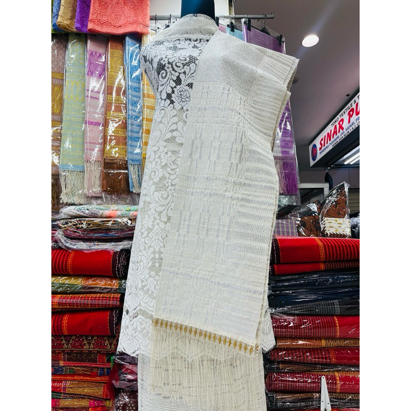 Tumtuman Tenun Tarutung Silver ~ Kebaya putih Pengantin ~ Good Quality