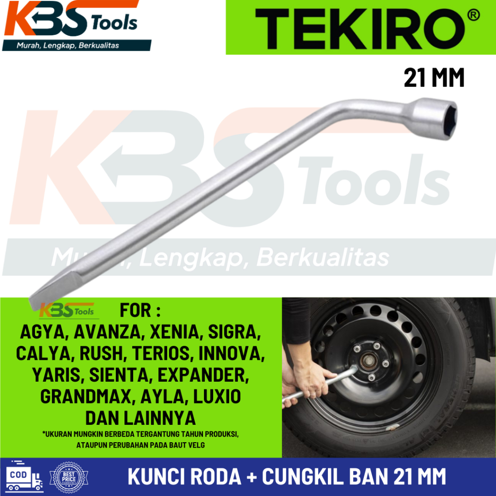 TEKIRO Kunci Roda L 21 mm+ Congkelan Ban Mobil Motor CRV HIGH QUALITY
