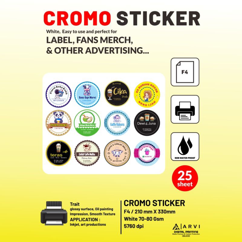 

Stiker Cromo/Label (25 Sheet)