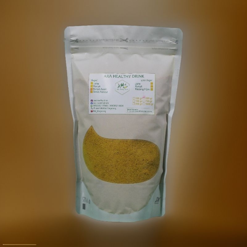 

Kunyit asam bubuk + Gula langsung seduh 500gr pouch TANPA AMPAS