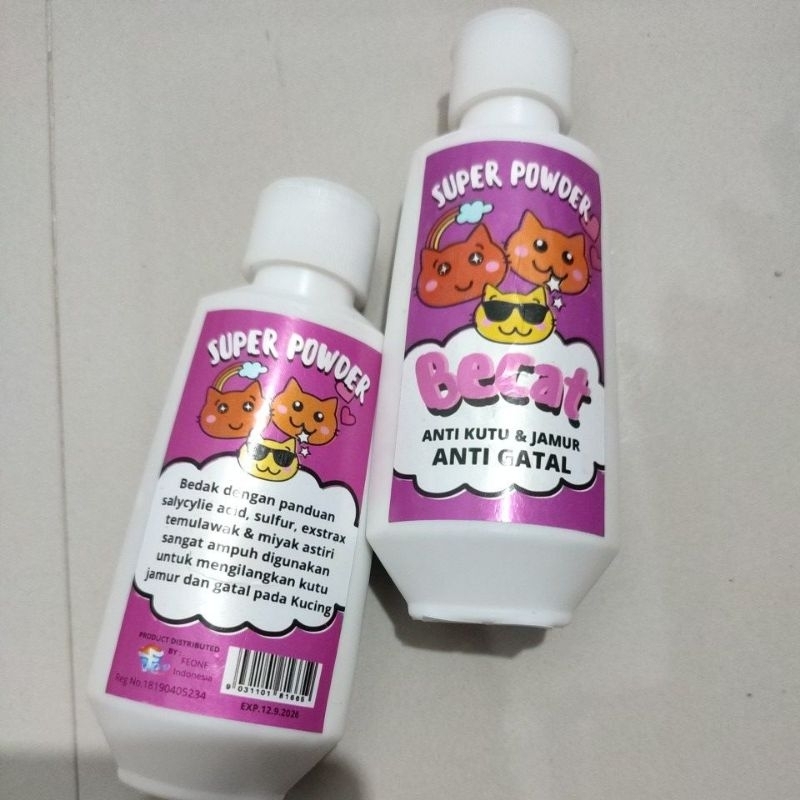 Bedak kucing Becat anti kutu dan jamur anti gatal