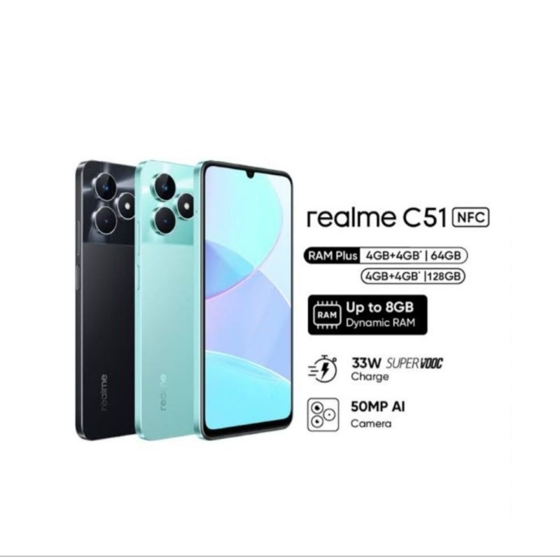 HP REALME C51 4/128 GB - RELMI C51 RAM 4GB ROM 128GB GARANSI RESMI