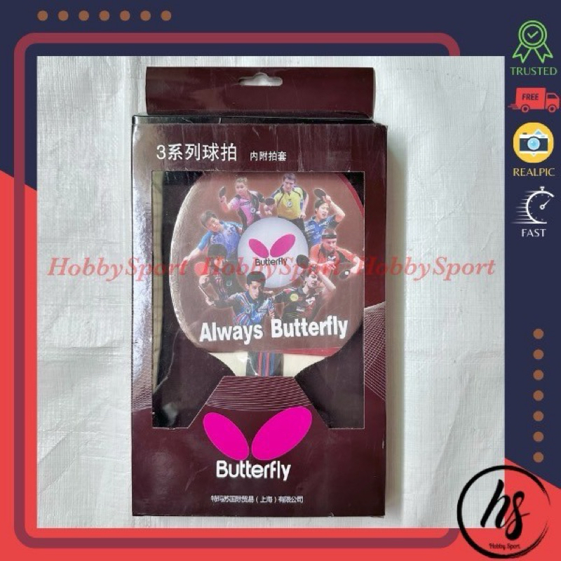 Bat Pingpong Butterfly TBC 301 Box Bet Bad Ping Pong Tenis Meja Table