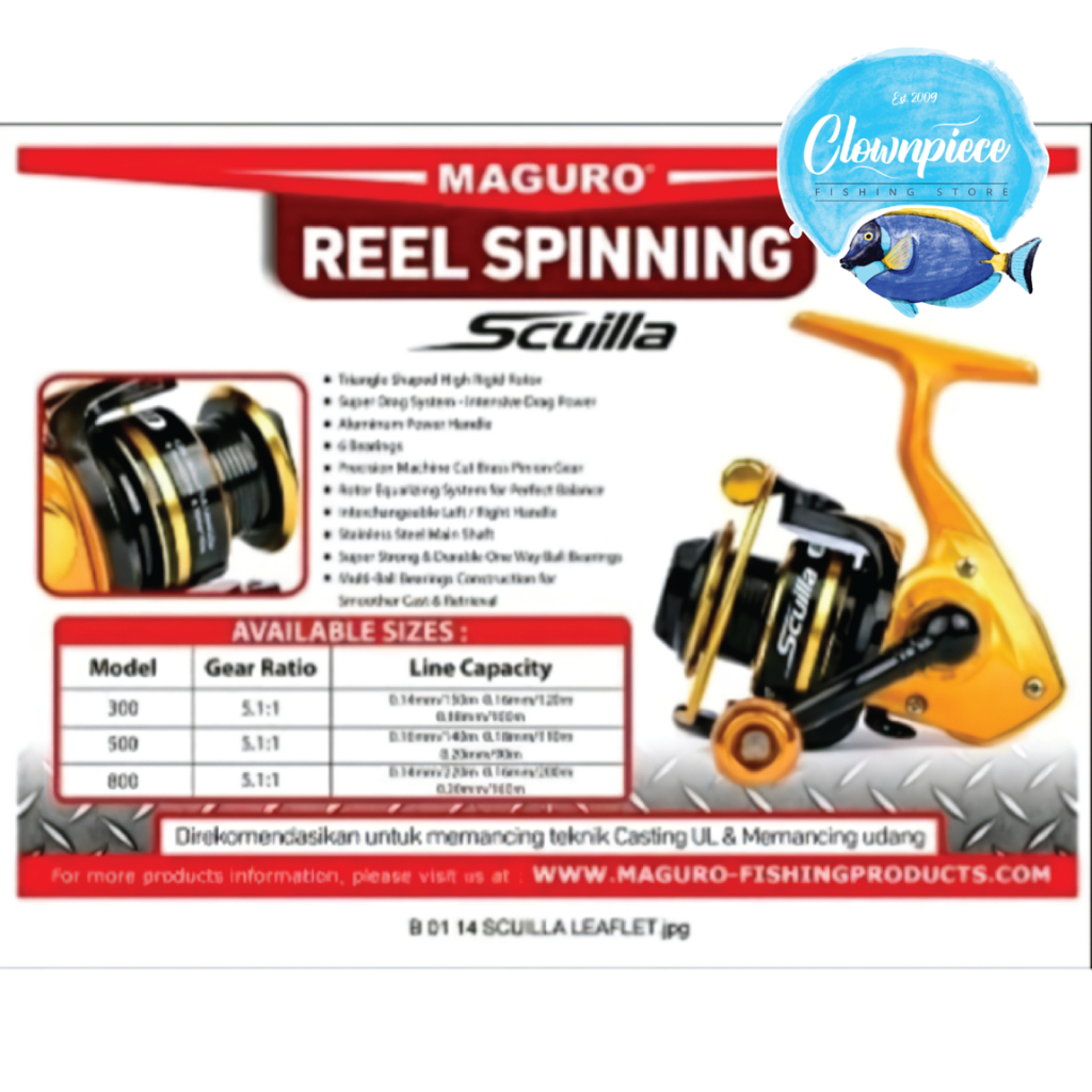 Reel Mini Maguro Scuila / Reel Pancing Mini Maguro Scuila / Reel Spinning Mini Maguro Scuila / Reel Pancing Spinning Mini Maguro Scuila / REEL MINI 300 - 800