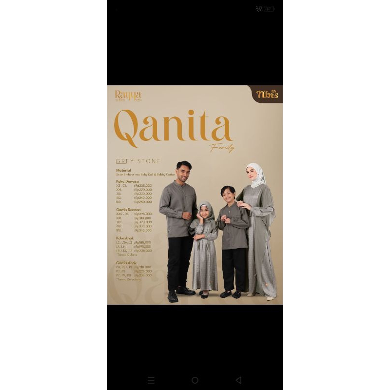 #NIBRAS#QANITA#BUSANA MUSLIM#SARIMBIT#COUPLE#BAJU LEBARAN