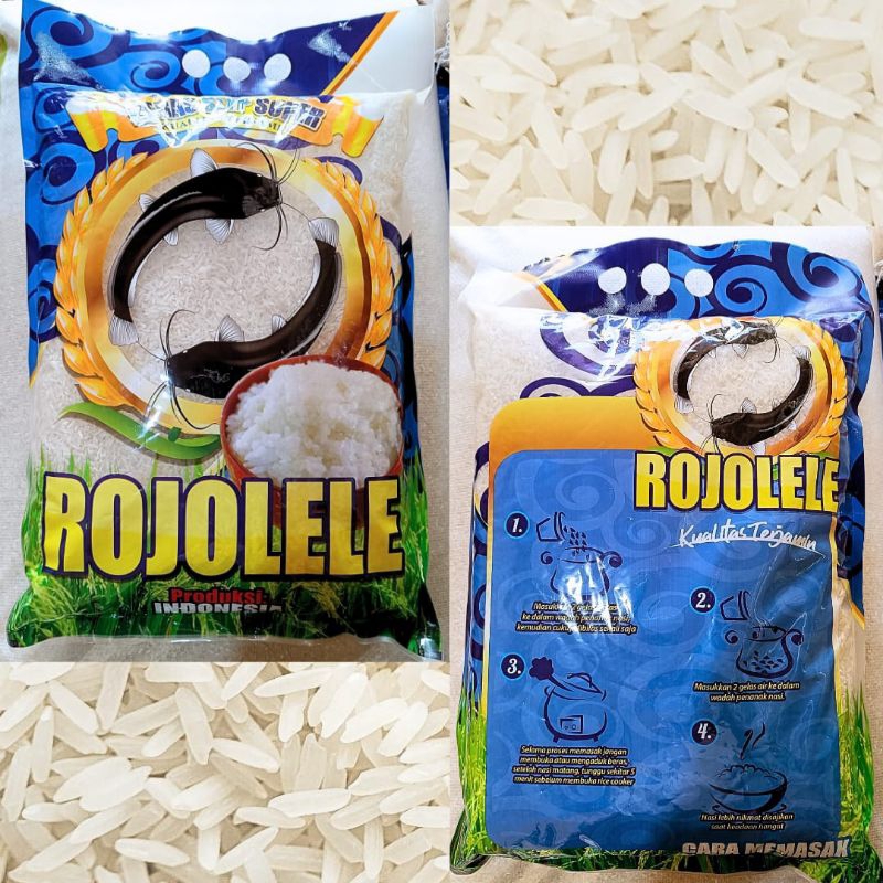 

Beras kemasan Rojolele isi bersih 5liter beras bersih putih dan dijamin pulen