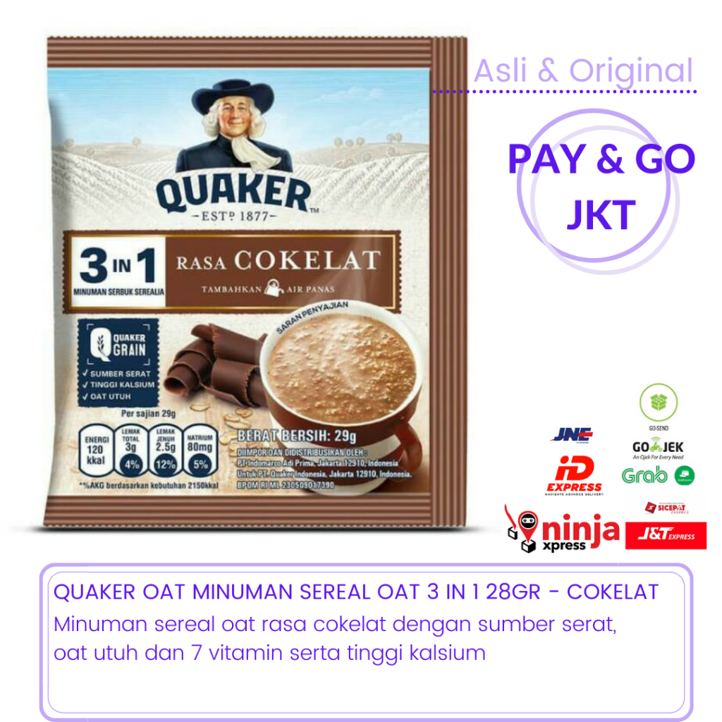 

QUAKER 3 IN 1 - MINUMAN SEREAL OATS