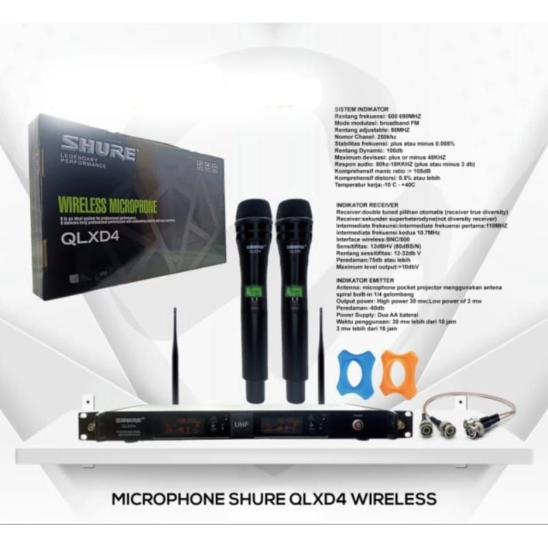 Mic Shure wireless QLXD4 isi 2 handheldsuara jernih mantap
