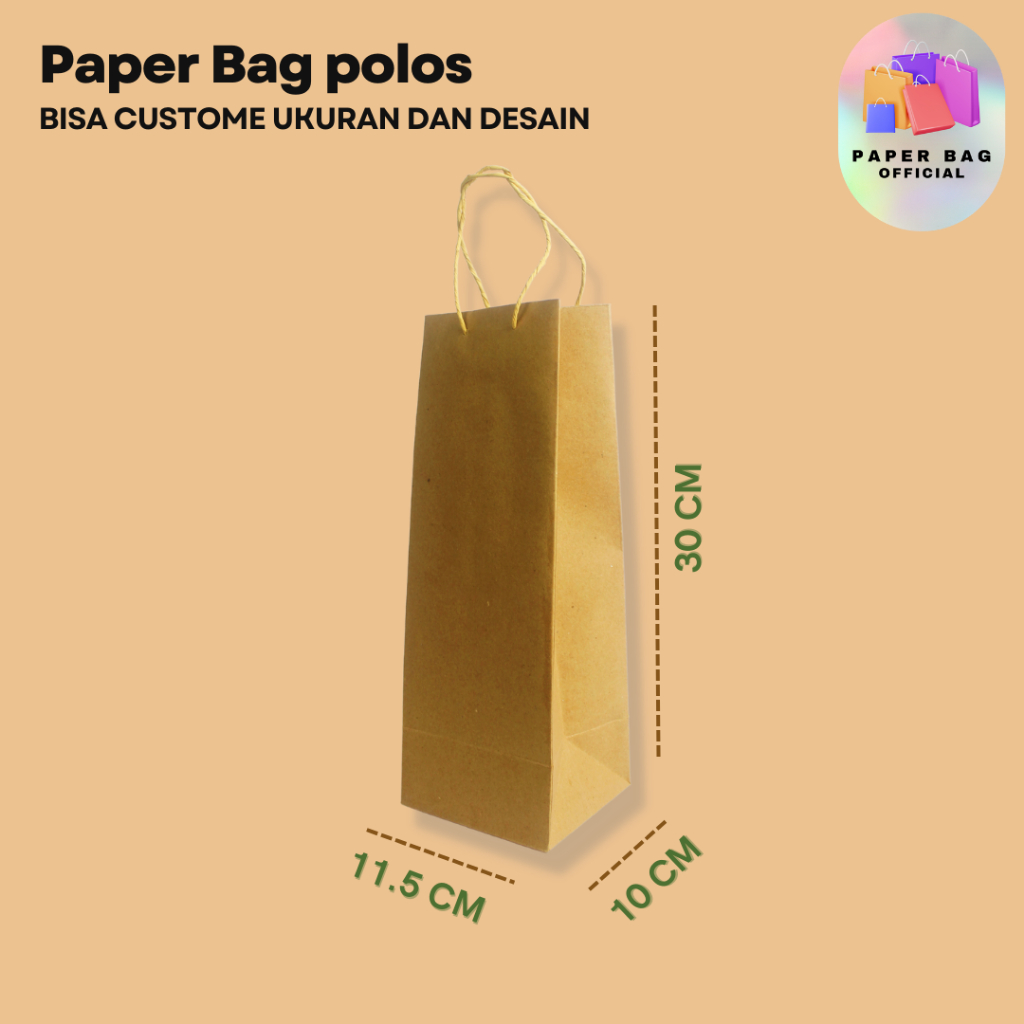 

(ECER) PAPER BAG POLOS/ TAS BOTOL TUMBLER