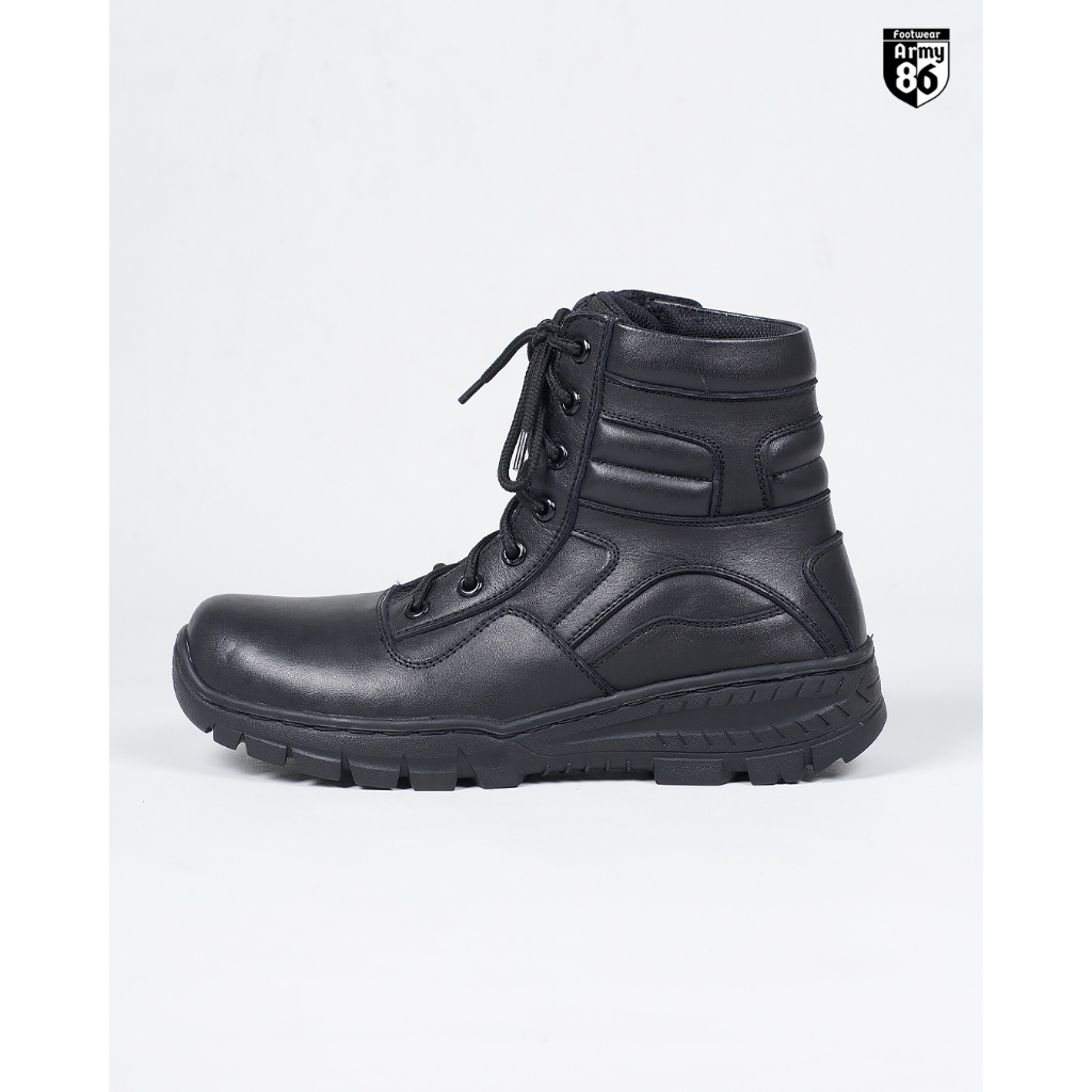 ARMY86 SEPATU PDL BLACK KNIGHT / SEPATU PDL PENDEK TERBARU FULL KULIT ASLI