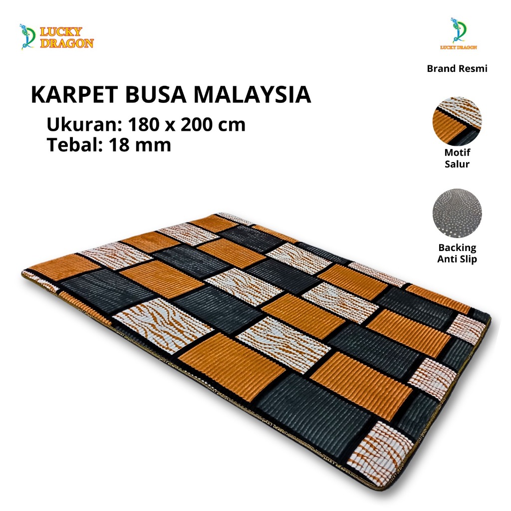 Karpet Malaysia Motif Salur Ukuran 180 X 200 CM Tebal 18 mm / Ambal Malaysia SALUR 6 kaki TEBAL DAN 