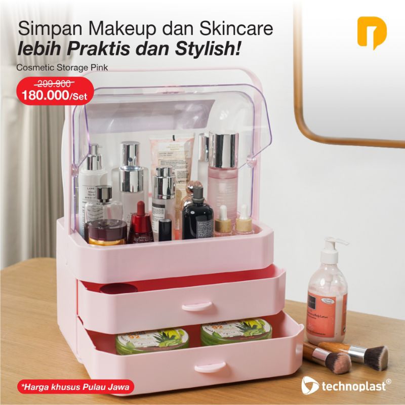 Rak Kosmetik Besar Tebal Kokoh Technoplast Cosmetic Storage Set