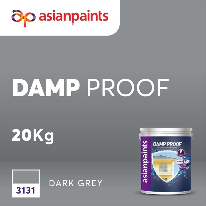 Cat Pelapis Anti Bocor Waterproofing ASIAN PAINT DAMP PROOF Dark Grey 20kg