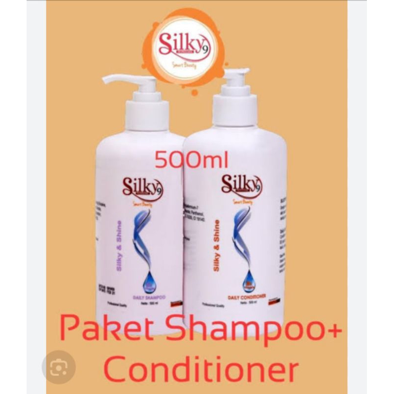 500 ML Sepasang  Silky 9 Professional Daily Shampoo & Conditioner