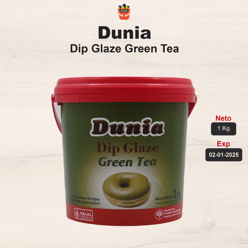 

Dunia Dip Glaze Green Tea 1 Kg - Celupan & Selai Green Tea - Toping Donat Green Tea Manis