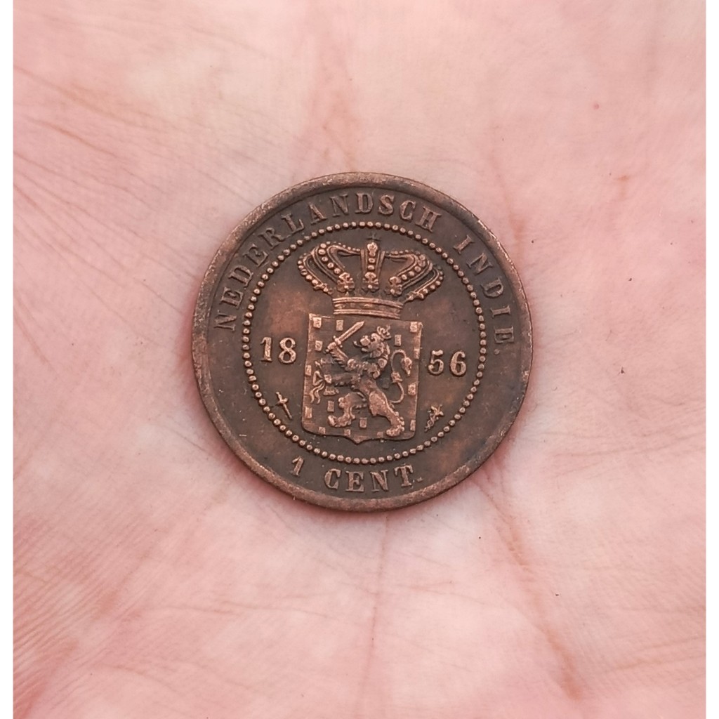 Coin 1 duit 1 cent tahun 1856 Nederlandsch Indie  Kondisi sama seperti Fotonya S96