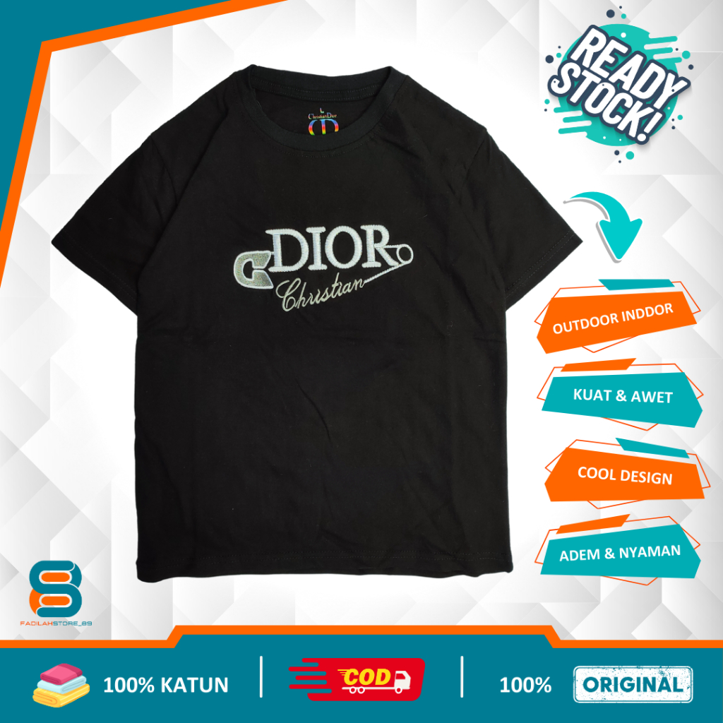 Baju kaos atasan anak laki laki perempuan branded DlOR premium distro kids umur 7 - 10 tahun unisex 