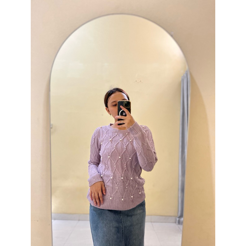 baju rajut kepang-kepang