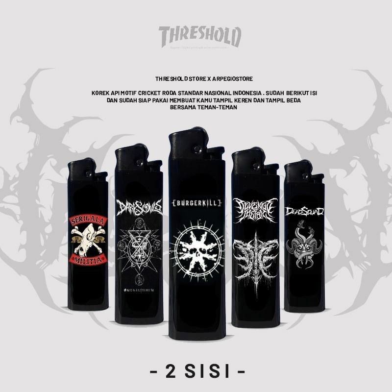 Korek Api Metal band Logo (1 Box) isi 50Pcs | Custom Korek