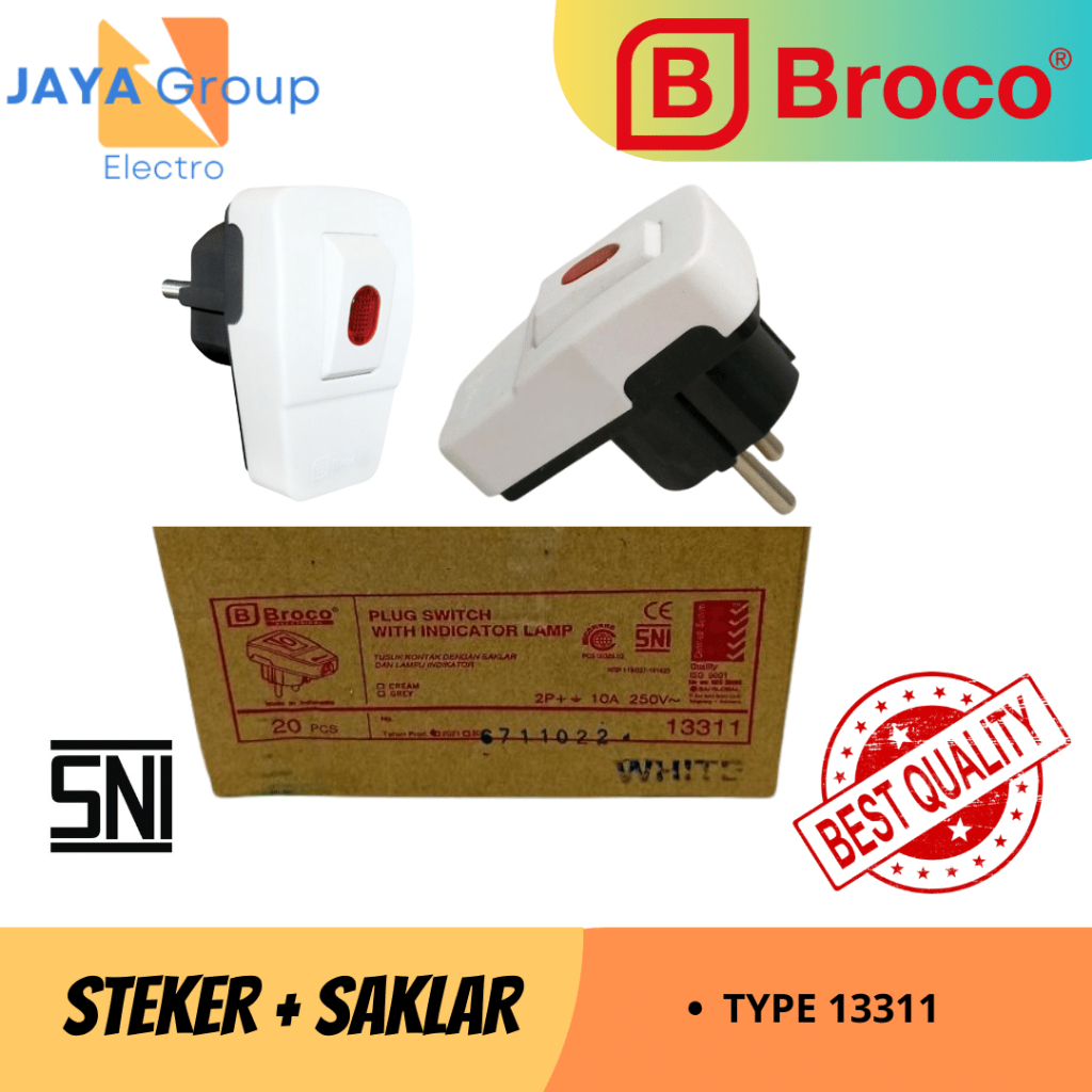 BROCO STEKER SAKLAR COLOKAN SAKLAR LAMPU 13311