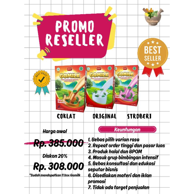 

[PAKET RESELLER] GOMILK DISKON 20%