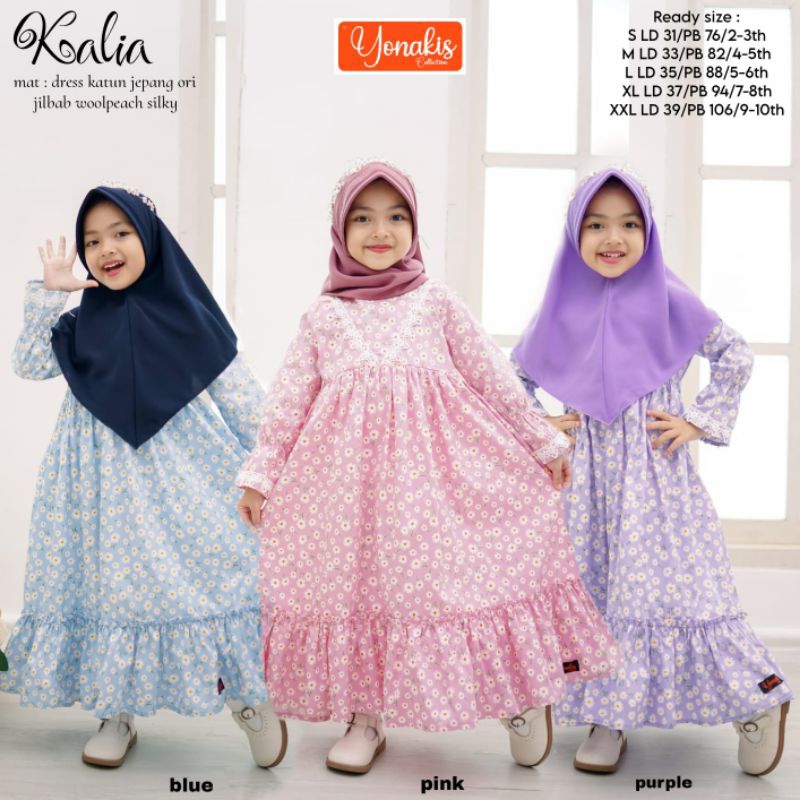 Gamis Muslimah Anak Kalia set Hijab