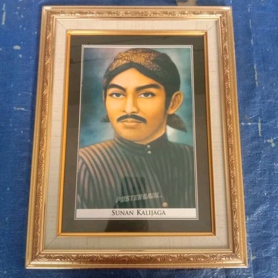 foto sunan Kalijaga  plus bingkai ukuran 25 cm x 35 cm ( 10Rs) untuk pajangan rumah hiasan rumah dek
