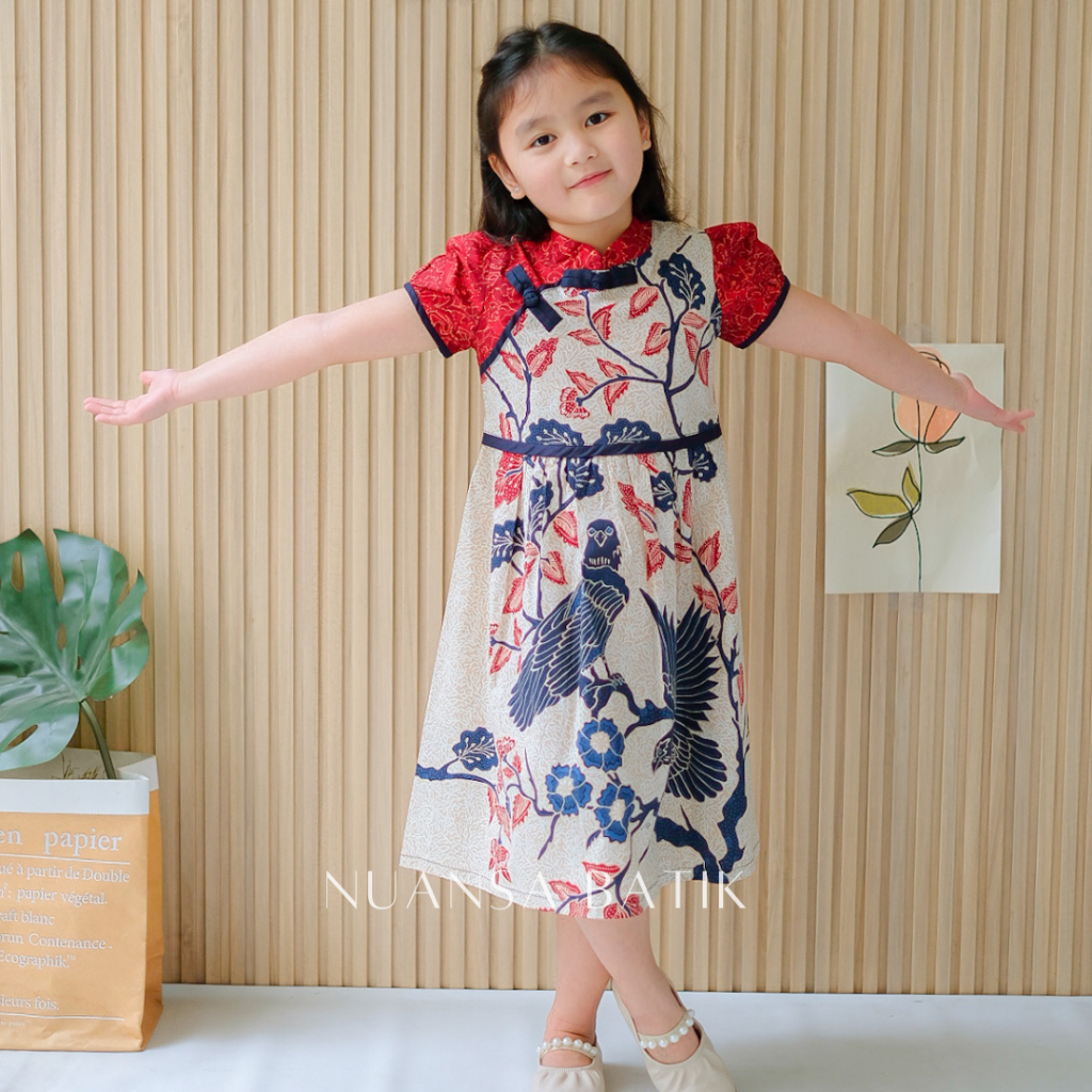 Nuansa Batik Dress Batik Cheongsam Anak Bahan Katun Stretch