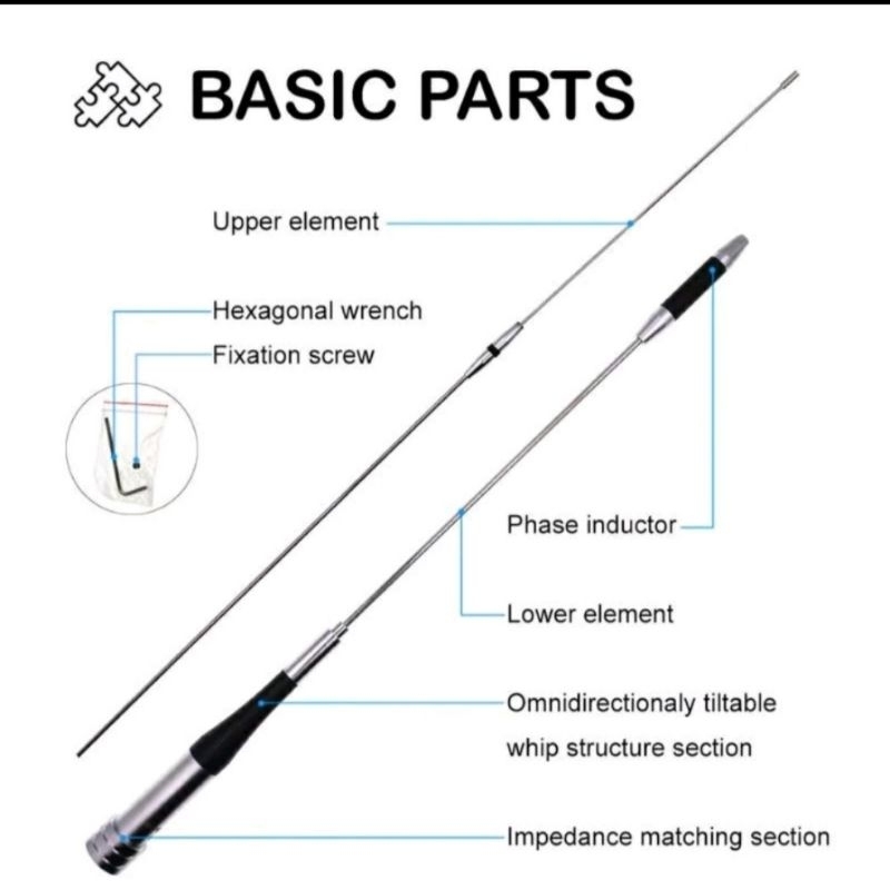ANTENA MOBIL DUALBAND VHF UHF TOURING SG7500 ANTENA RADIO ICOM YAESU SUPER GAINER SG-7500 DIAMOND AN