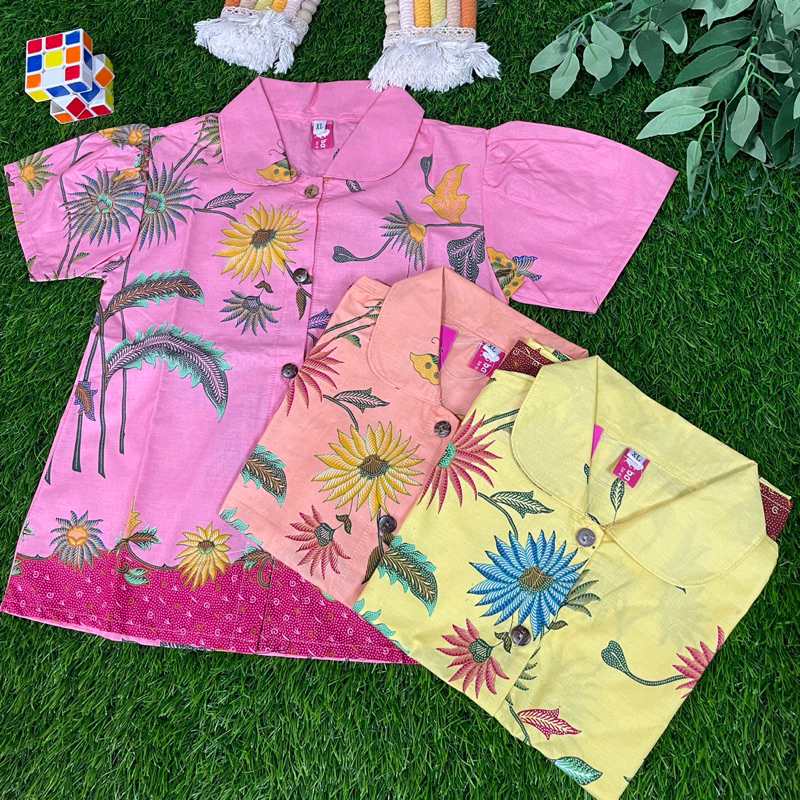 Batik Costume Blus Batik Anak Cewek Soft Matahari Atasan Batik Anak Perempuan Premium Batik Halus Ba
