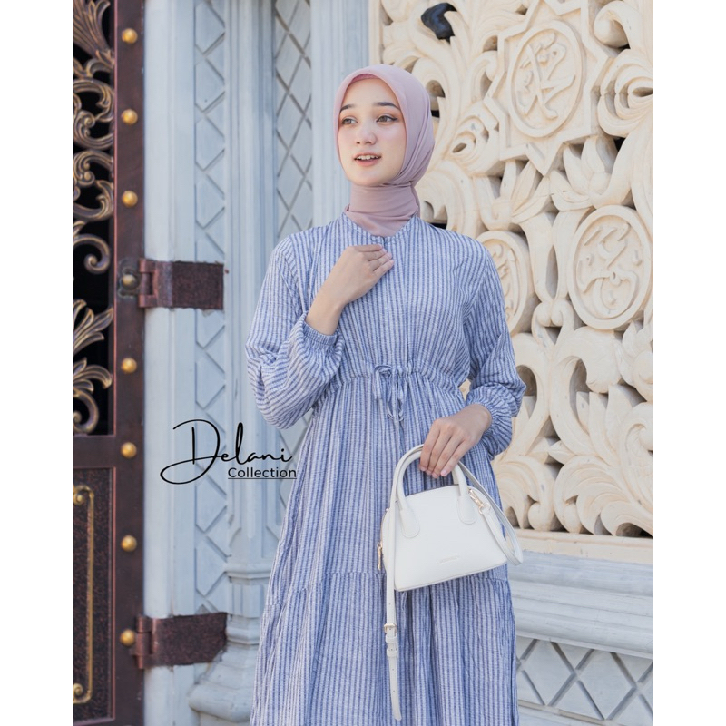 [Promo Flash Sale] Gamis Rayon Motif Salur Mewah //  HOMEY DRESS RAYON VISCOSE PREMIUM