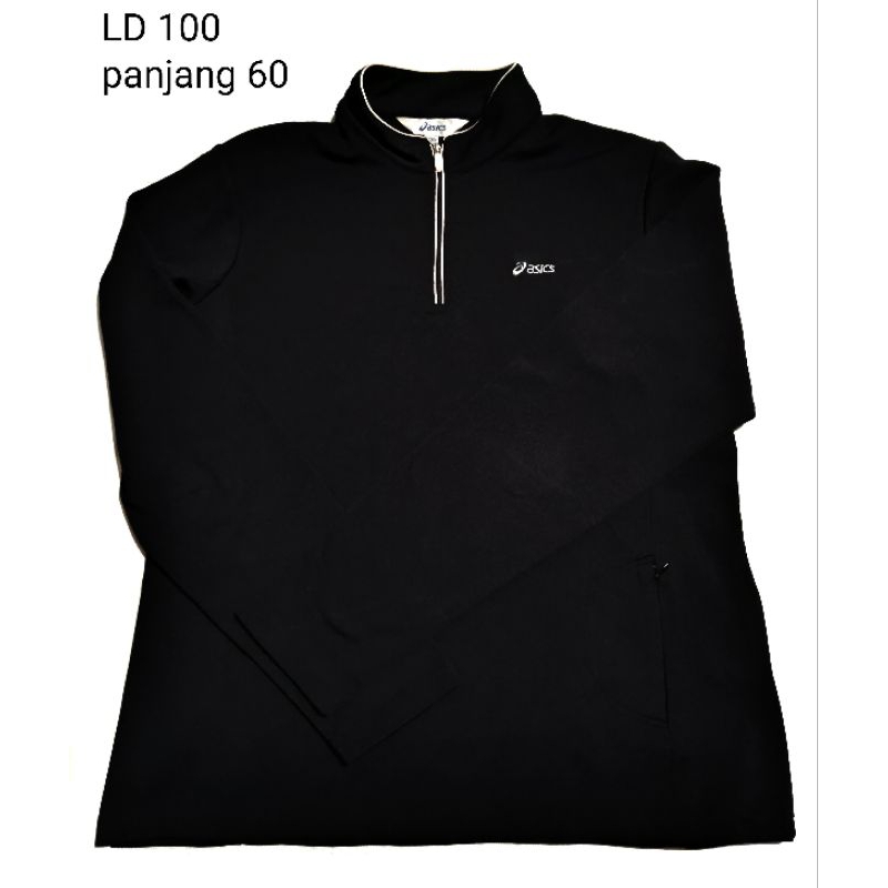 baselayer tebal asics brand ASICS original baju half zipper asics kaos halfzip asics kaos panjang as