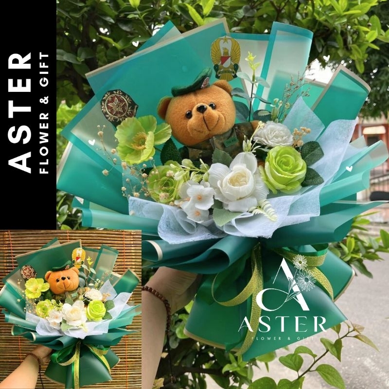 Buket Tentara / Buket TNI AD / Buket Kenaikan Pangkat / Buket Bunga Premium