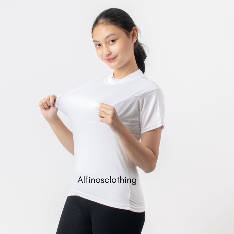 ART R34O Kaos Busui Lengan Pendek  Baju Busui Bukaan Kiri Kanan  Mangset Busui