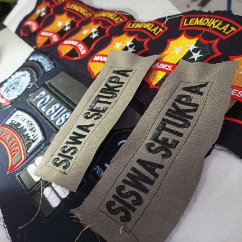 bordir siswa setukpa Polri bahan kain superfeel