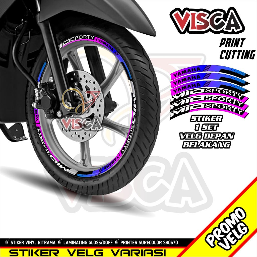 Stiker Velg List Velg Motor Stiker Velg Mio Sporty Motif Warna Galaxy