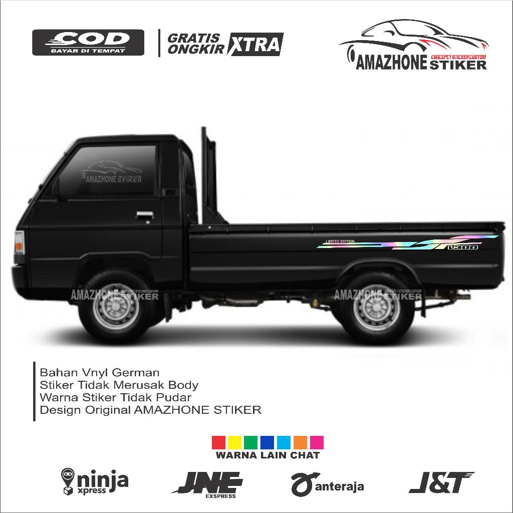 Stiker hologram pick up l300 stiker cuting body samping mobil pick up terbuka l300